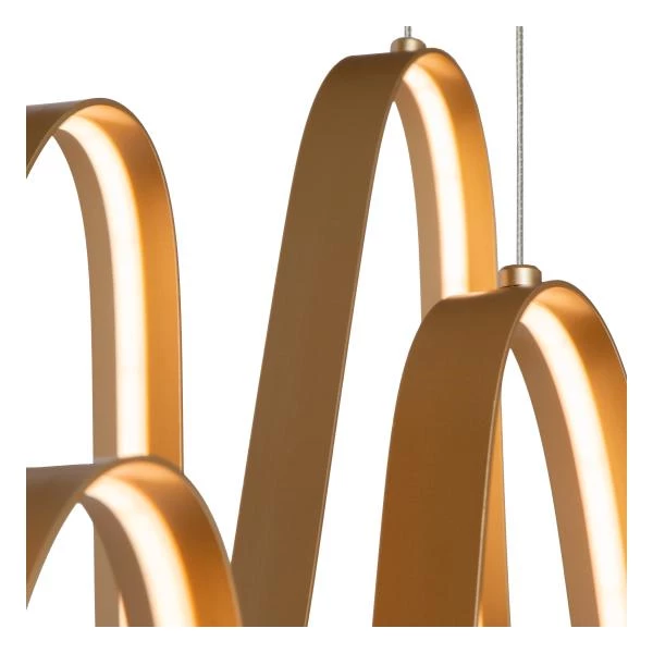 Lucide Premium LAMBADA - Pendant light - LED Dim. - 2x55W 2700K/3200K - Matt Gold / Brass - detail 2